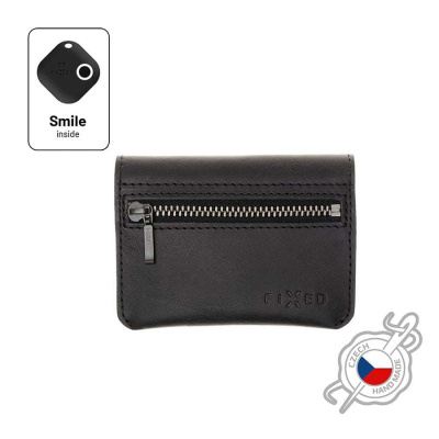 Fixed Kožená peněženka FIXED Smile Tripple se smart trackerem FIXED Smile Pro černá