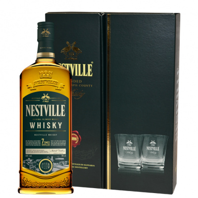 Nestville Whisky Blended 40% obj. 0,7L DÁRKOVÁ KAZETA + 2KS SKLENIČKA