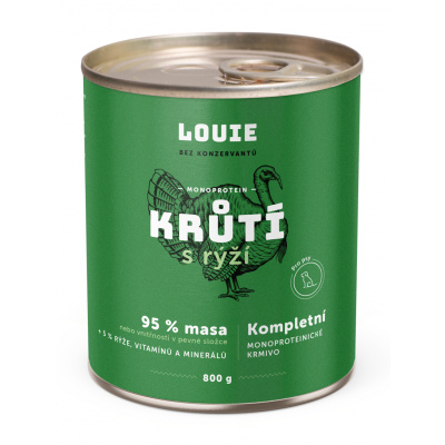 LOUIE konzerva pro psy - Krůtí s rýží 800 g