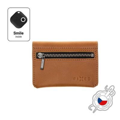 Fixed Kožená peněženka FIXED Smile Tripple se smart trackerem FIXED Smile Pro hnědá