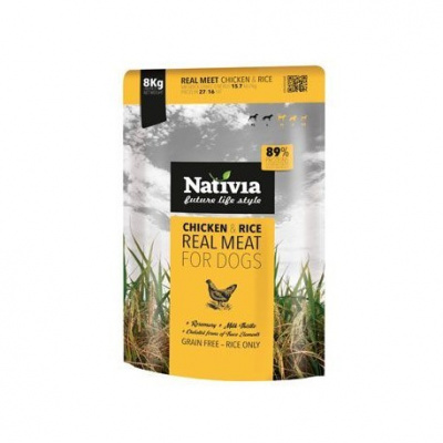 Nativia Real Meat Chicken&Rice 8kg Nativia 79924id