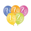 Balónek číslo 7 HB mix barev, 6 ks