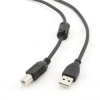 GEMBIRD Kabel USB 2.0 A-B propojovací 3m Premium (černý, ferit, zlacené kontakty)