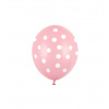 Pastelově růžové balónky s bílými puntíky