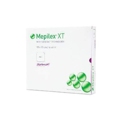 MOLNLYCKE HEALTH CARE MEPILEX XT 10X10 CM, 5 KS, ABSORPČNÍ PĚNOVÉ KRYTÍ SE SILIKONO