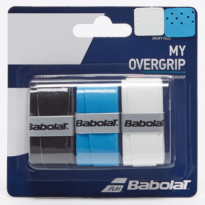 BABOLAT MY OVERGRIP BLACK / BLUE / WHITE 3 ks vrchní omotávka