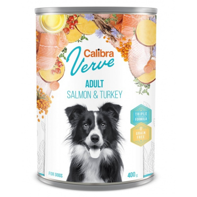 Calibra Dog Verve konzerva GF Adult Salmon&Turkey 400g