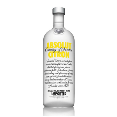 Absolut citron 40% 1 l (holá láhev)