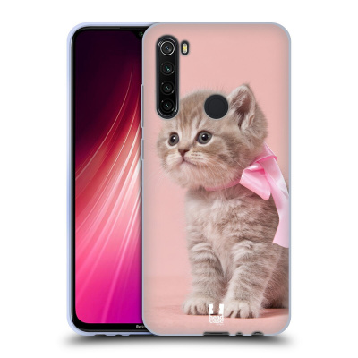 Plastový obal HEAD CASE na mobil Xiaomi Redmi Note 8T vzor Kočičky koťata foto kotě s růžovou mašlí (Zadní kryt pro mobil Xiaomi Redmi Note 8T vzor Kočičky koťata foto kotě s růžovou mašlí)
