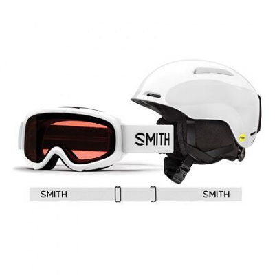 Dětský set Smith - brýle Gambler + helma Glide Jr. - white velikost YS