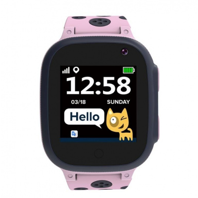 CANYON smart hodinky Sandy KW-34 PINK/GREY,1,44", Nano SIM, SOS tlačítko, GPS+LBS, kamera, volání, perimetr CNE-KW34PP