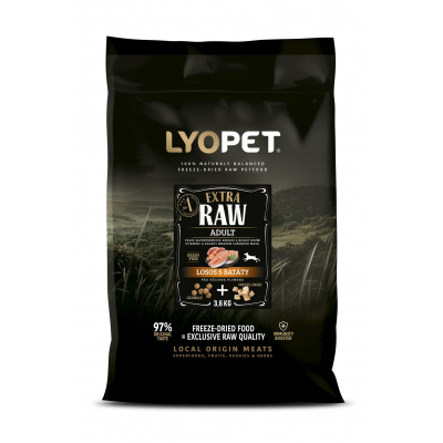 Kvalitní granule pro psy Lyopet – RAW losos bezobilné Balení: 10,8 kg