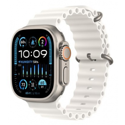 Apple Watch Ultra 2 49mm titanová s bílým oceánským řemínkem - Apple Watch Ultra 2 49mm (oceánský řemínek)