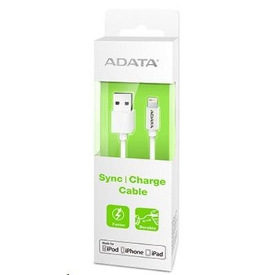 ADATA Sync & Charge Lightning kabel - USB A 2.0, 100cm, plastový, bílý - AMFIPL-1M-CWH