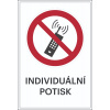 Zákazové značení, mobilní telefony musí být vypnuty, s možností individuálního textu – hliníkový kompozit, 300×450 mm