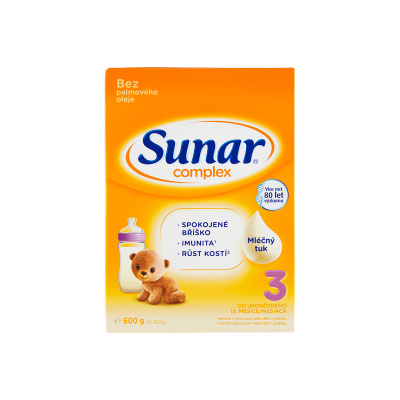 Sunar Complex 3 mléčná výživa pro malé děti v prášku od ukončeného 12. měsíce 2 x 300g (600g) (HERO CZECH s.r.o.)