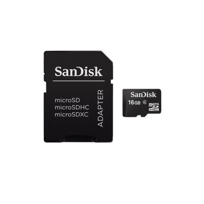 Paměťová karta Sandisk Micro SDHC 16GB Class 4 + adaptér