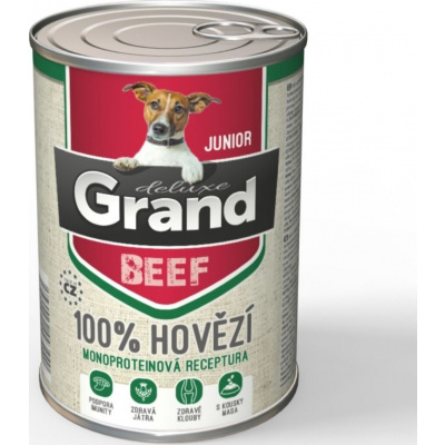 Grand deluxe 100% HOVĚZÍ JUNIOR konzerva pro psy hmotnost: 400 g