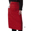 Číšnická zástěra Denny´s dlouhá barevná do pasu s kapsou na boku – výprodej - barva červená, velikos