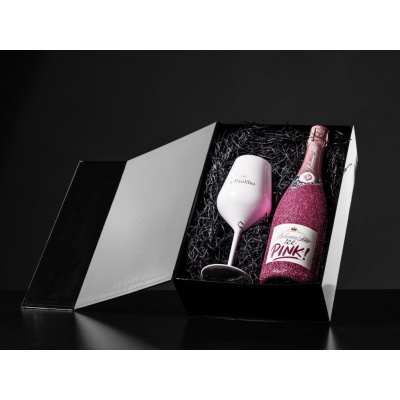 Vinotéka u Paulího Luxusní dárkový box Bohemia Sekt Ice Pink 11,5%, 0,75l glitter