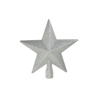 H&S collection Špice na stromeček (19cm) - Hvězda, stříbrná