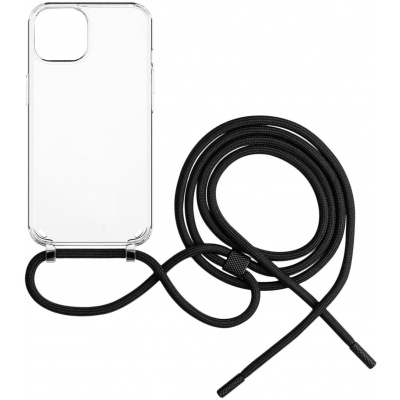 Kryt na mobil FIXED Pure Neck s černou šňůrkou na krk pro Apple iPhone 13 (FIXPUN-723-BK)