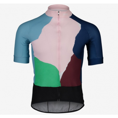 POC Essential Road Logo Jersey - Color Splashes Multi Opal/Basalt Velikost oblečení: M