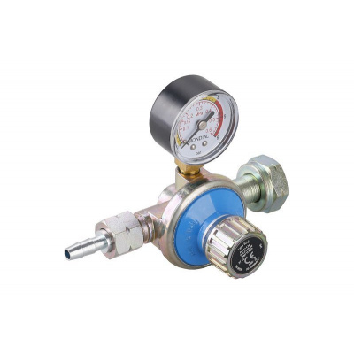 Regulátor tlaku plynu 0,5-4bar manometr regulovatelný, vhodný pro plynové hořáky, W21,8