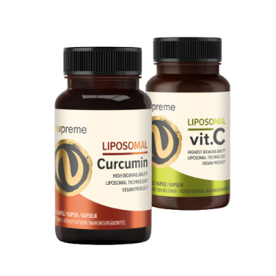 Nupreme Liposomal Vitamín C + Liposomal Curcumin 2 x 30 kapslí