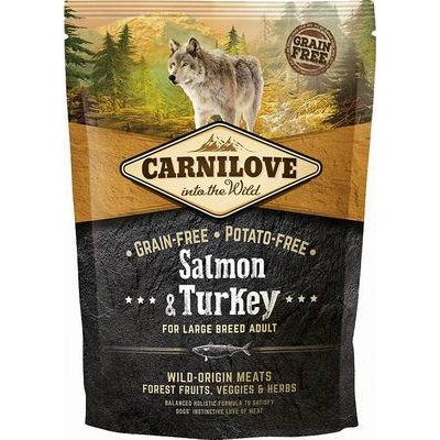 Carnilove Salmon & Turkey for Large Breed Adult 1,5kg (Superprémiové kompletní krmivo bez obilovin a bez brambor pro dospělé psy velkých plemen. Losos a krocan.)