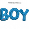 Balonek fóliový 50 x 22cm "BOY" modrá (baby shower)
