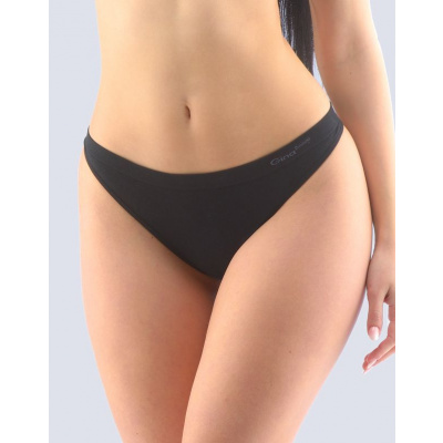 GINA dámské tanga boková, úzký bok, bezešvé, bokové, jednobarevné Bamboo PureLine 05014P černá M/L