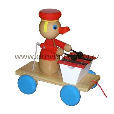 Tahací hračky se zvukem - Tahací kačer s xylofonem - hračky s xylofonem - český výrobce