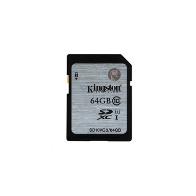 Kingston 64GB SDXC Class10 UHS-I (Read 45MB/s, Write 10MB/s)