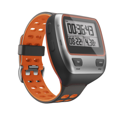 LICHIFIT Dvoubarevný silikonový řemínek, řemínek k hodinkám, náramek s nářadím v azurové, šedé a oranžové barvě pro Garmin Forerunner 310XT