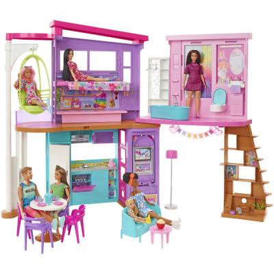 Barbie Malibu Holiday House (skládací), domeček pro panenky včetně nábytku a příslušenství