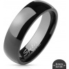 Atreya Černý lesklý ocelový prsten Velikost prstenu: 49, Šíře: 6 mm