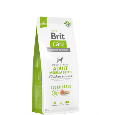 BRIT CARE DOG SUSTAINABLE ADULT MEDIUM BREED CHICKEN & INSECT 12kg