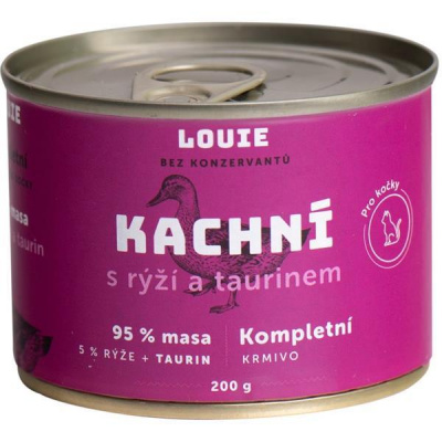 Samohýl Louie konz. pro kočky kachní s rýží a taurin 200g