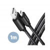 AXAGON BUMM-AM10AB, HQ kabel Micro USB USB-A, 1m, USB 2.0, 2.4A, ALU, oplet, černý