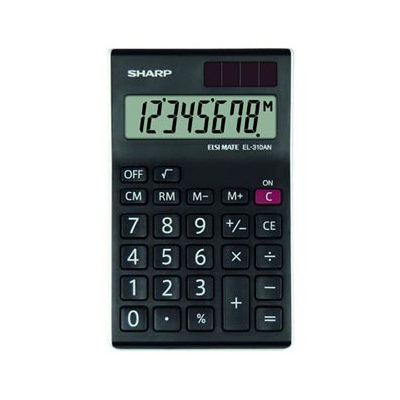 Sharp Kalkulačka EL310ANWH, černo-bílá, stolní, osmimístná