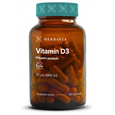 Vitamín D3 přírodní produkt - 60 kapslí / Herbavia.cz