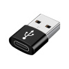 AppleMix Redukce / adaptér USB-C samice / USB-A samec - oválná - černá