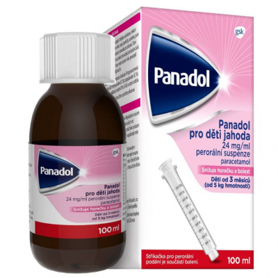 Panadol pro děti Jahoda 24mg/ml por.sus.100ml+stř.