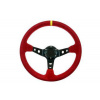MTUNING Sportovní volant Pro 350 mm offset: 80 mm, semiš červený
