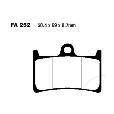 Brzdové destičky EBC SFA252 pro Yamaha BT 1100, FJR 1300, FZ6 600, FZR 400, FZS 600 1000, MT-07, MT-09, TDM 900, Tracer 700 900, TZ 125, XJR 1300, XSR 700, XV 1700 1900, YZF 600 1000, YZF-R1 YZF-R6 YZ