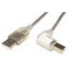 InLine USB 2.0 kabel USB A(M) - USB B(M) lomený vlevo, 2m, transparentní (34520L) - 11.42.8832
