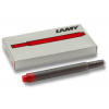 Inkoustové bombičky T10 Lamy červené 5 kusů (do plnicích per LAMY T 10) (Lamy inkoustové bombičky T10)