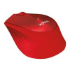 Logitech myš Wireless M330 Silent Plus, optická, bezdrátová, 3 tlačítka, červená, 1000dpi (910-004911)