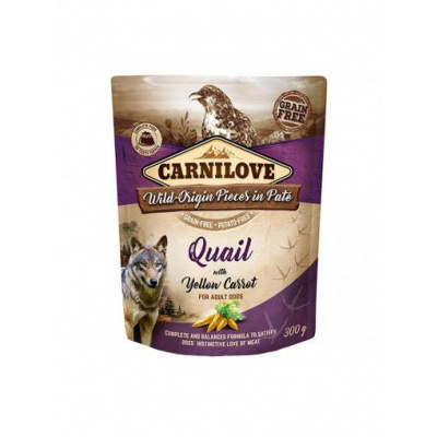 Carnilove Dog Pouch Paté Quail with Yellow Carrot 300 g